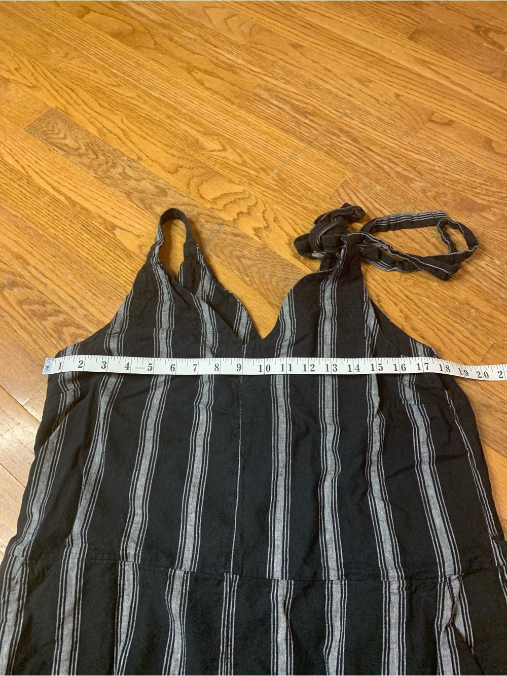 Joe Fresh Black & White Striped Wide Leg Jumpsuit - Linen Blend - Large - Picture 6 of 7